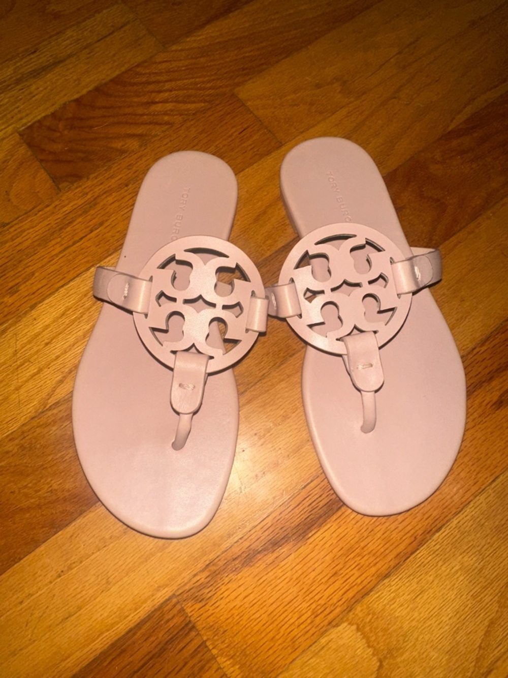 Tory Burch Miller Logo Sandal Pale Pink Size 4